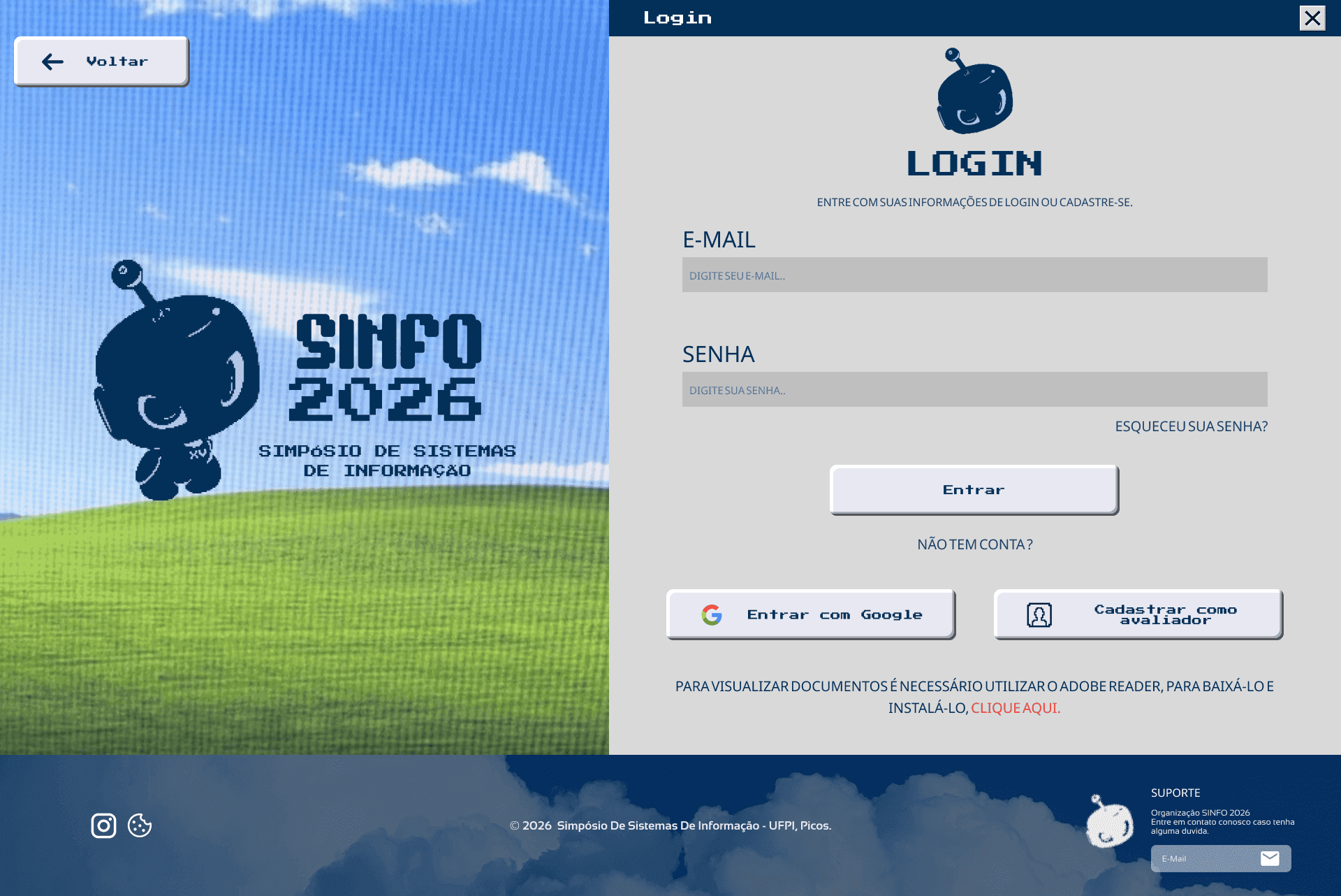 Sinfo 2026 - tela 2